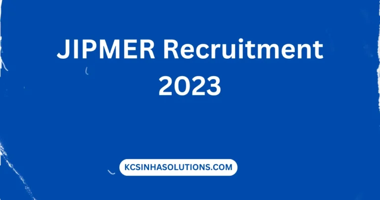 JIPMER Recruitment 2023